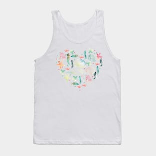 Heart with watercolor marine motifs Tank Top